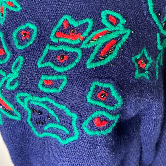 Wye Oaks Vintage Cottagecore Sweater embroidered - Picture 3 of 5